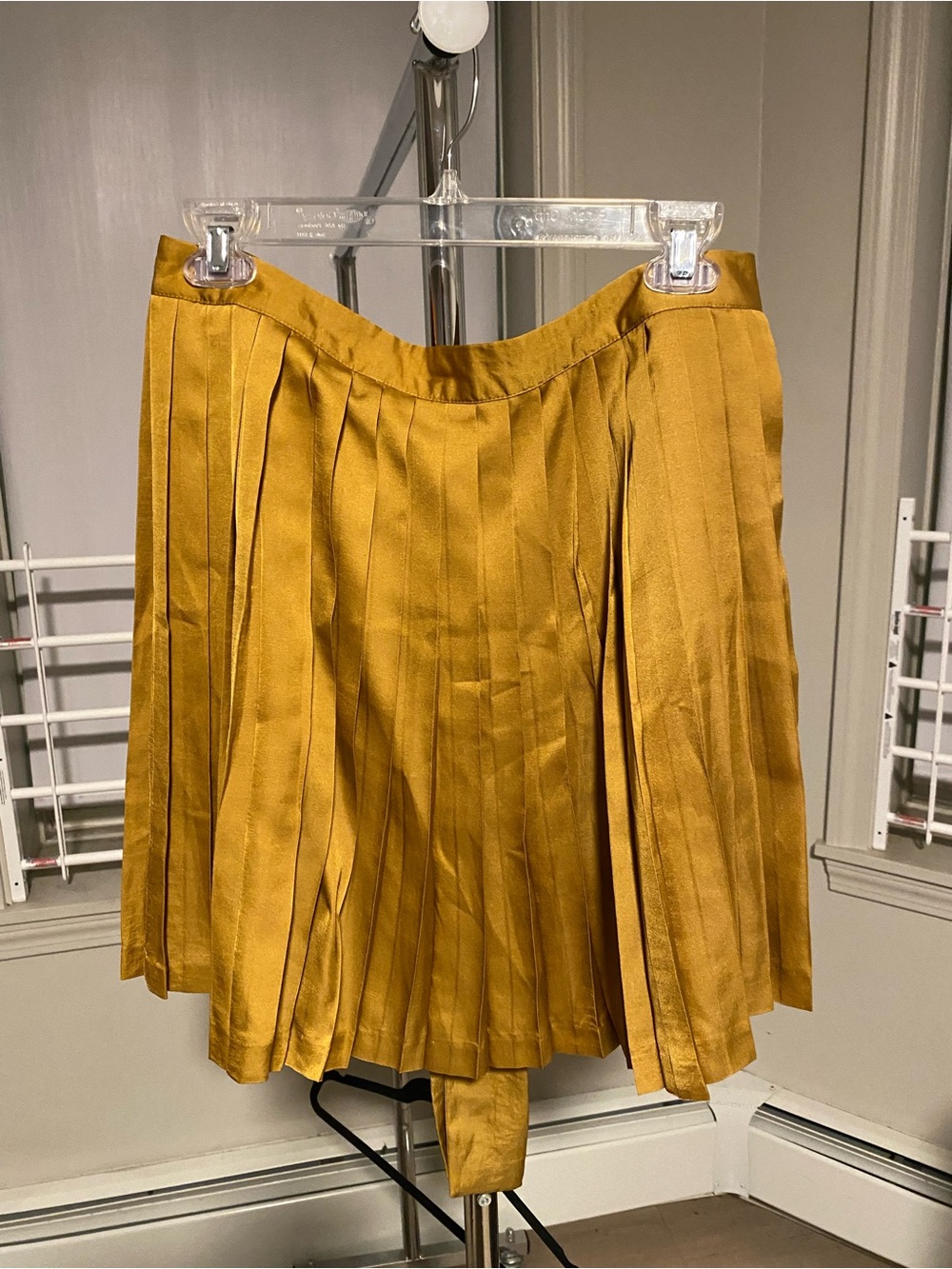 GAP Pleated Skater Skirt in Mustard Yellow